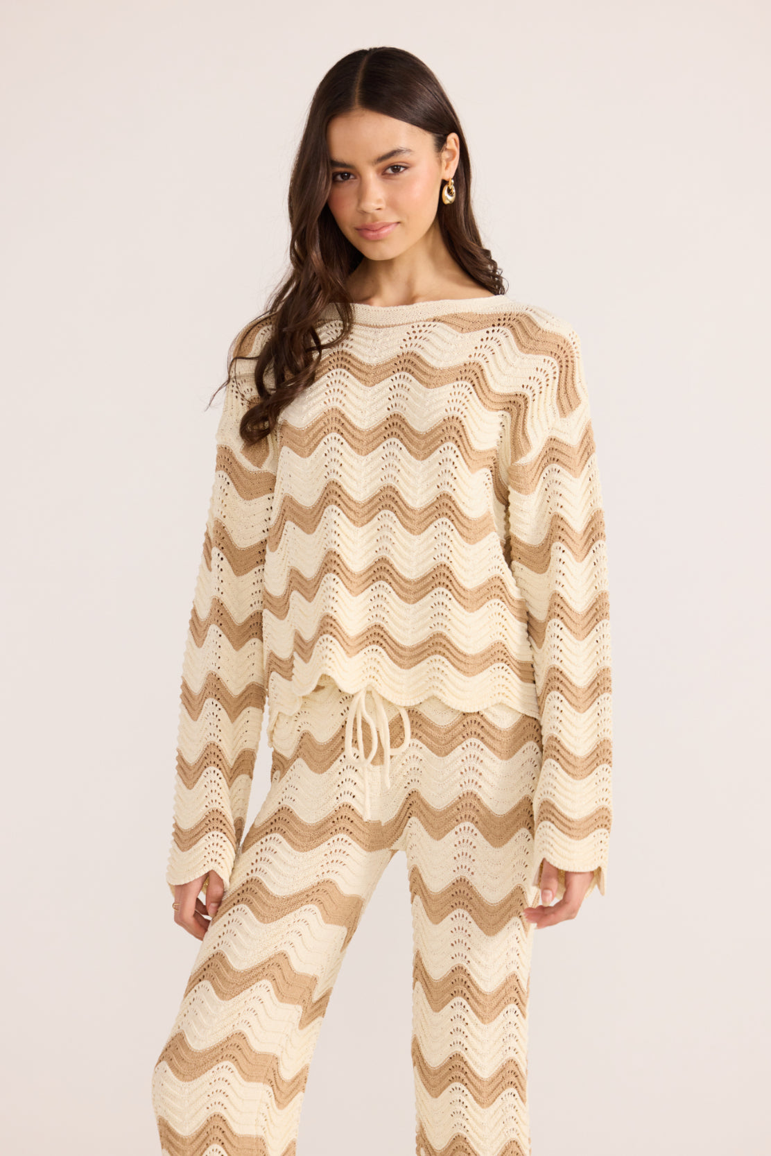 Brooke Crochet Wave Sweater