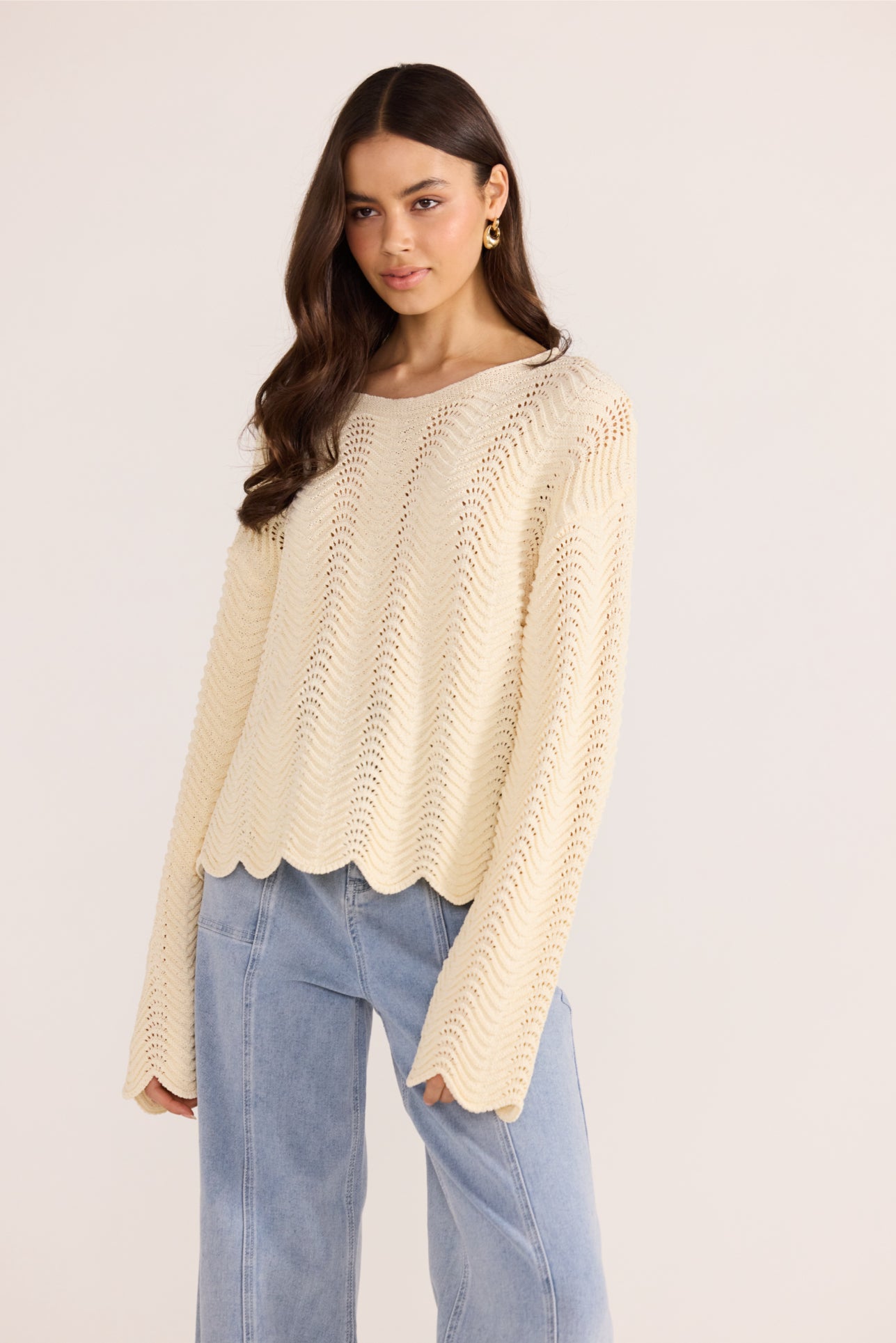 Brooke Crochet Wave Sweater