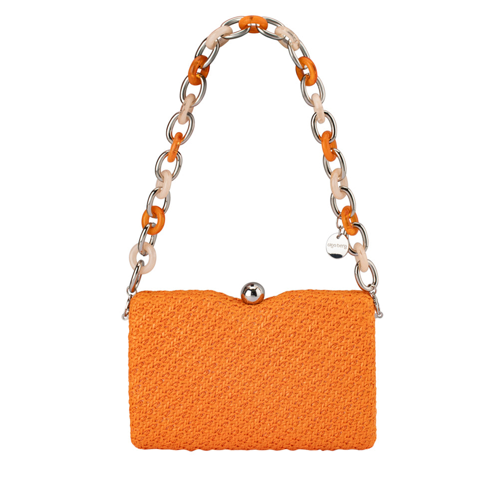 Birdie Textural Handle Bag - Orange