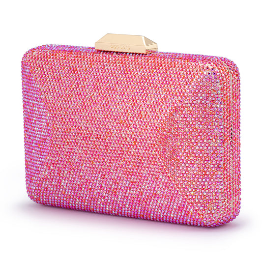 Edith Iridescent Clutch - Pink