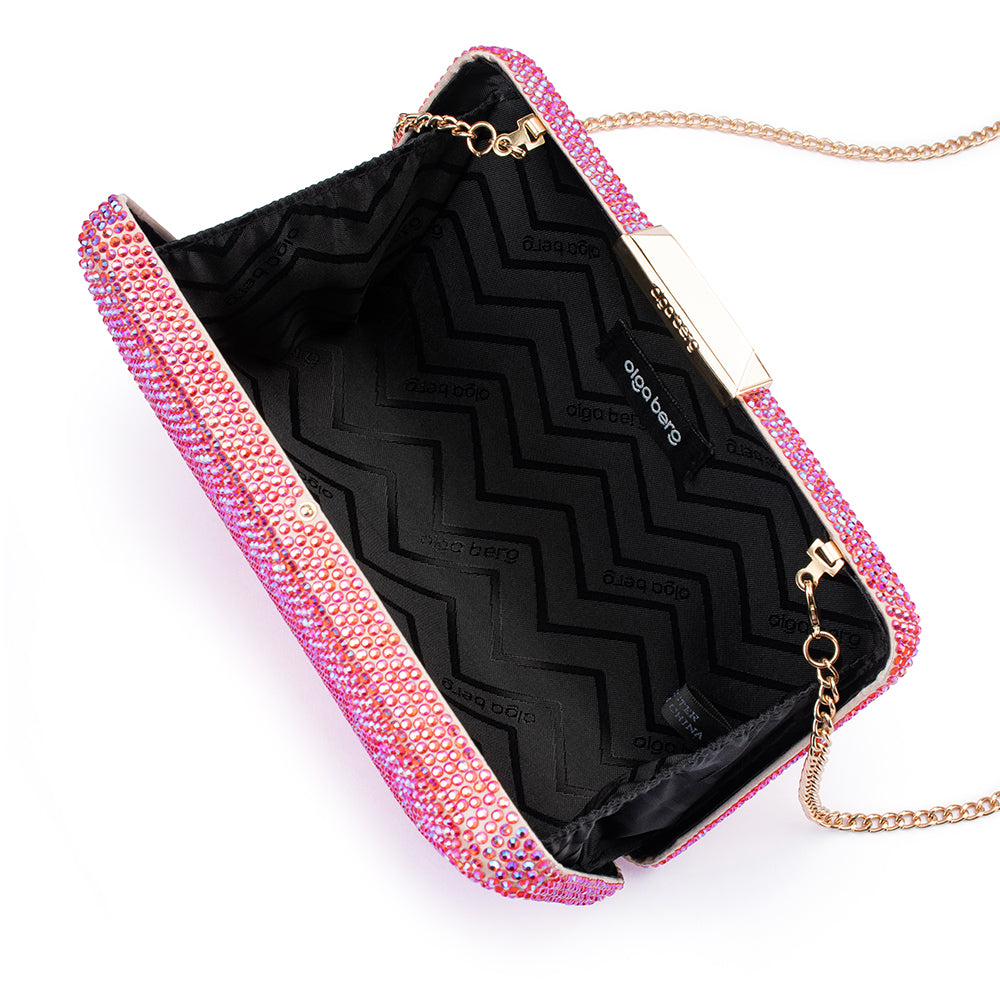 Edith Iridescent Clutch - Pink