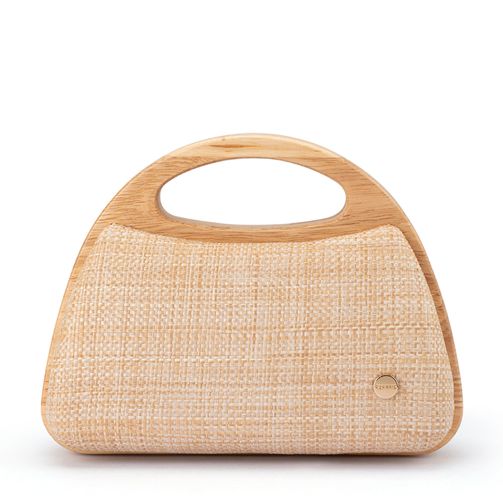 Sarah Wooden Frame Bag - Natural