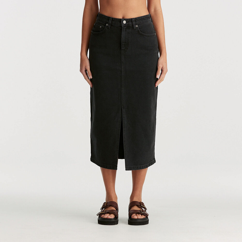Hi Midi Skirt - Fortune Black