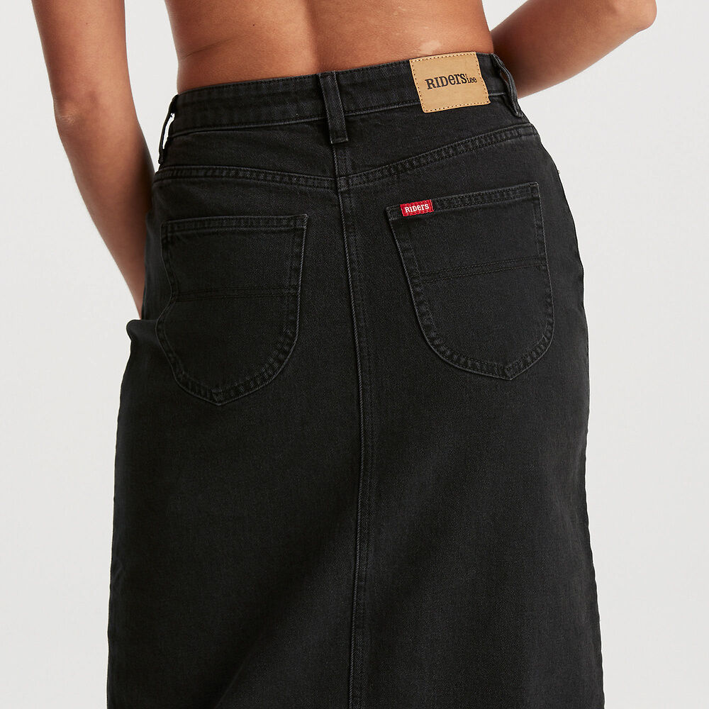 Hi Midi Skirt - Fortune Black