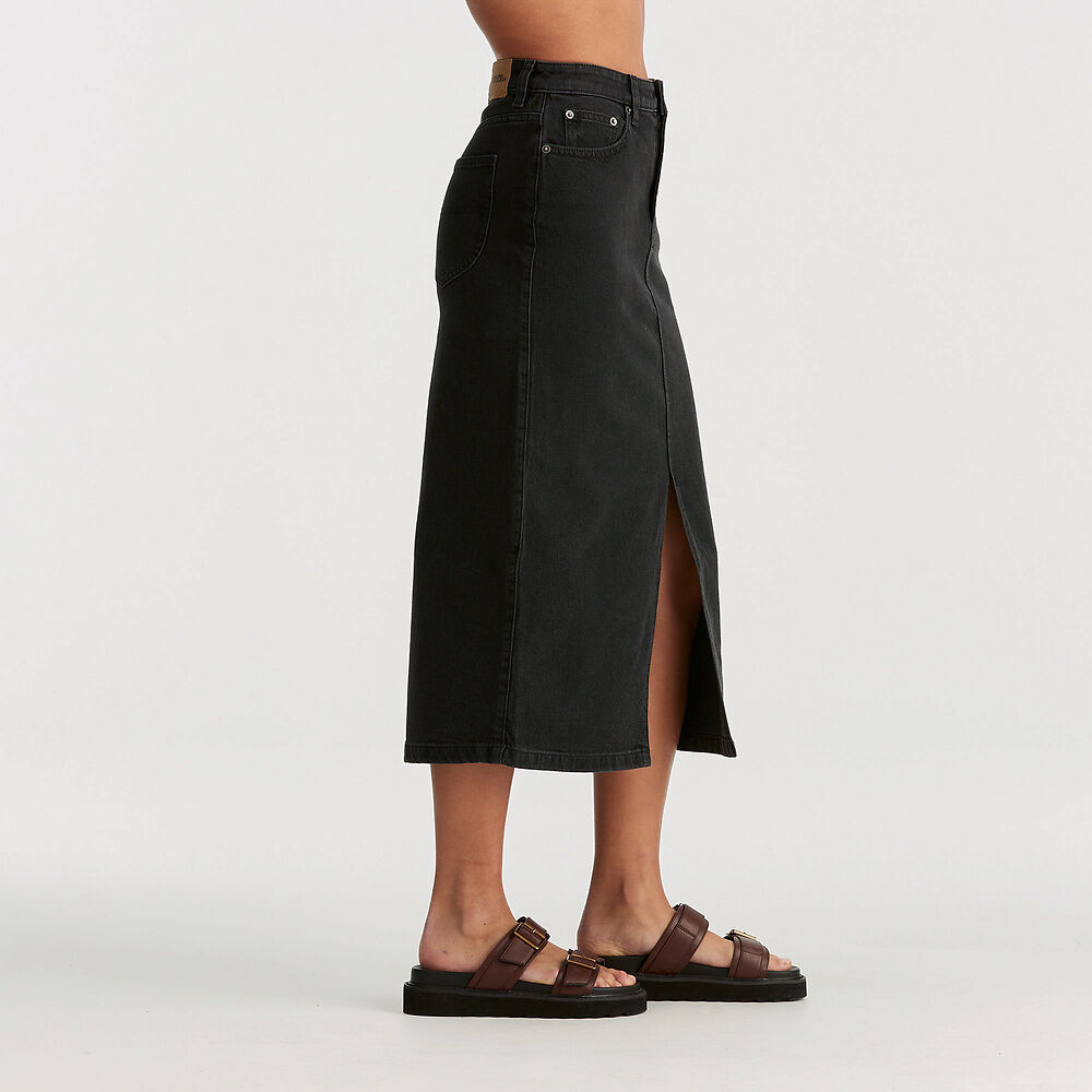Hi Midi Skirt - Fortune Black