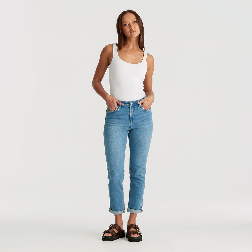 Mid Boyfriend jean - Blue Courtesy