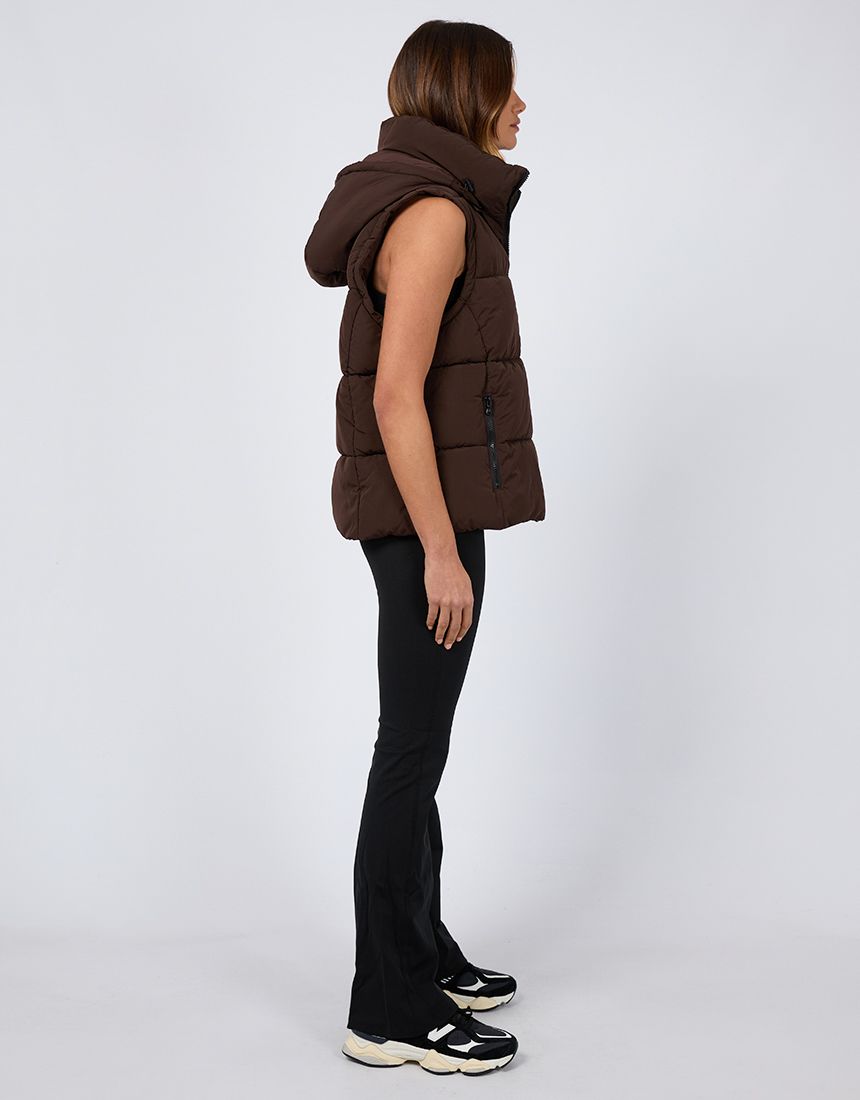 Remi Luxe Puffer Vest - Brown