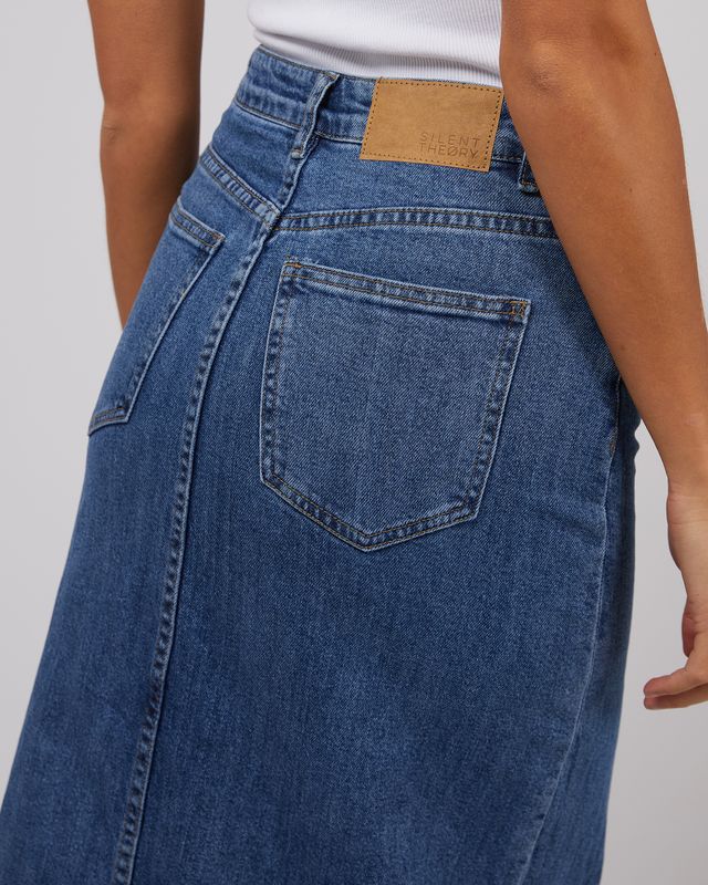 Eva Comfort Maxi Skirt - Mid Blue