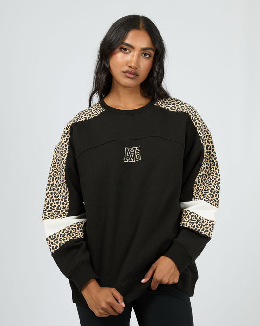 Savannah Oversized Crew - Black