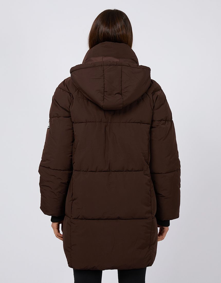Remi Luxe Midi Puffer - Brown
