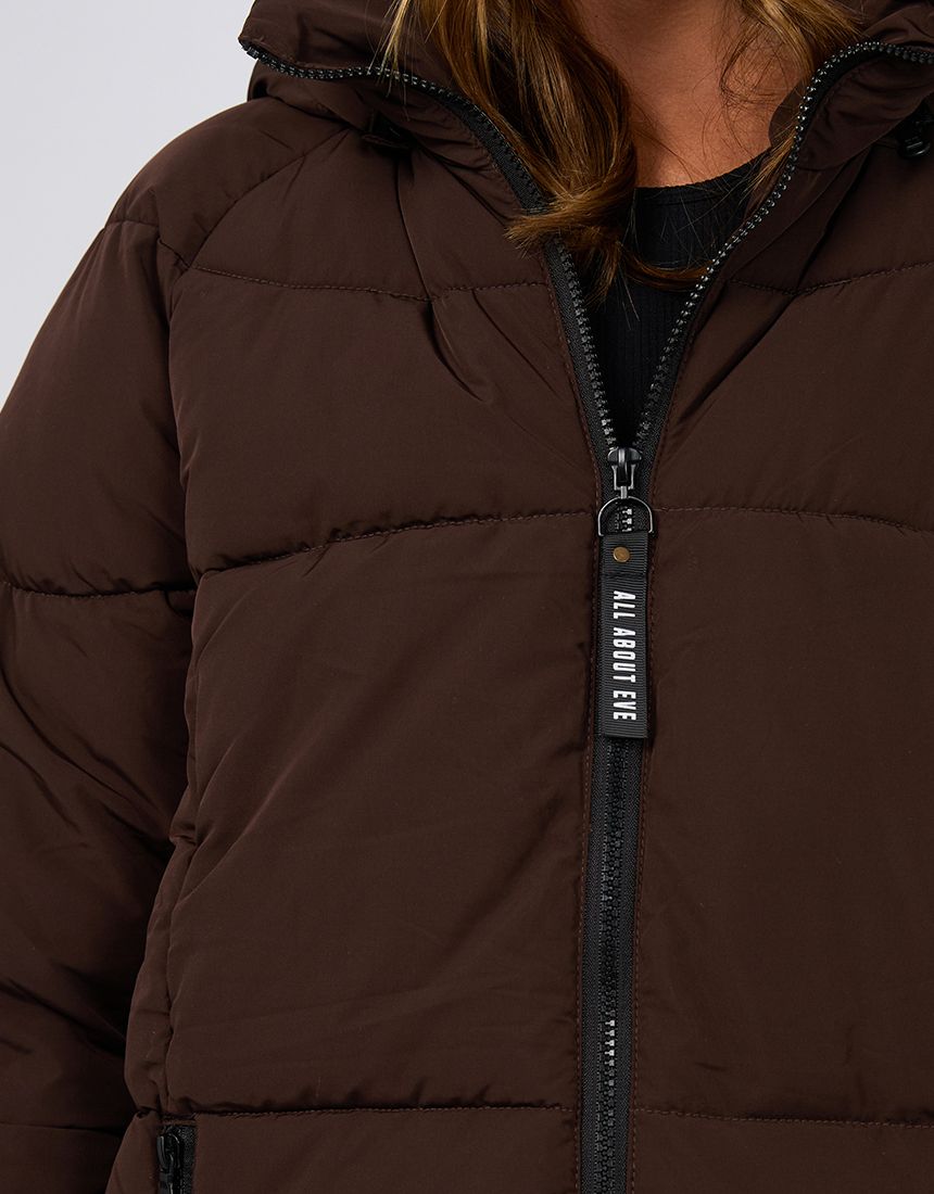 Remi Luxe Midi Puffer - Brown