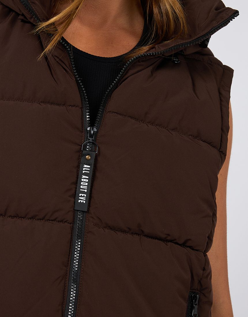 Remi Luxe Puffer Vest - Brown
