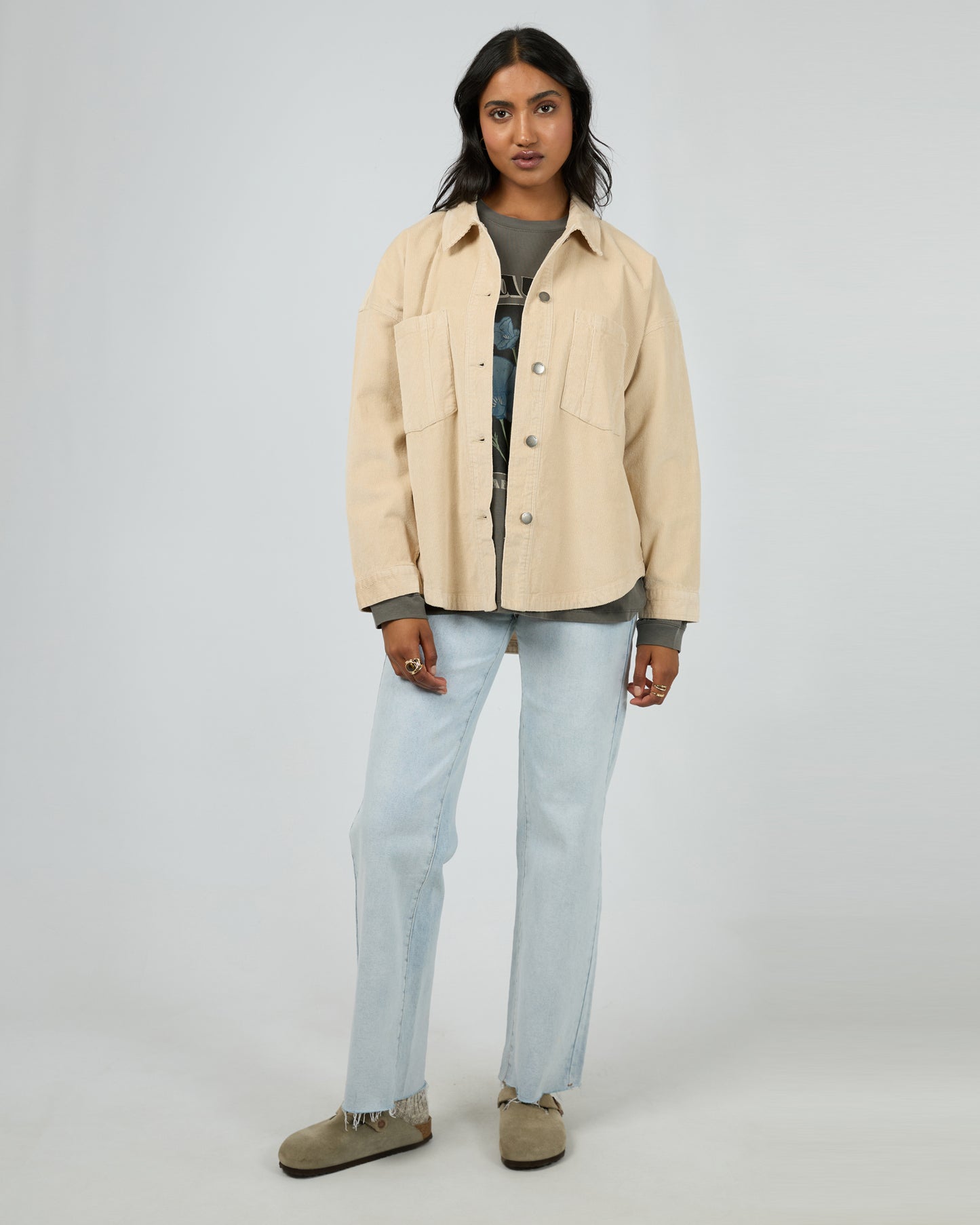 Emma Cord Shacket - Vanilla