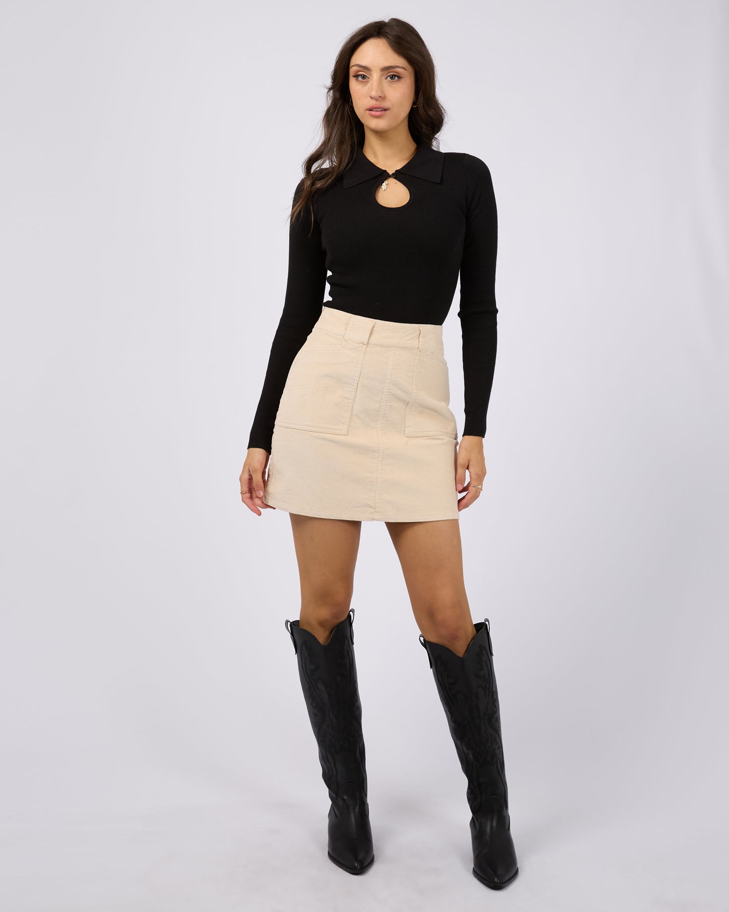Emma Cord Skirt - Vanilla