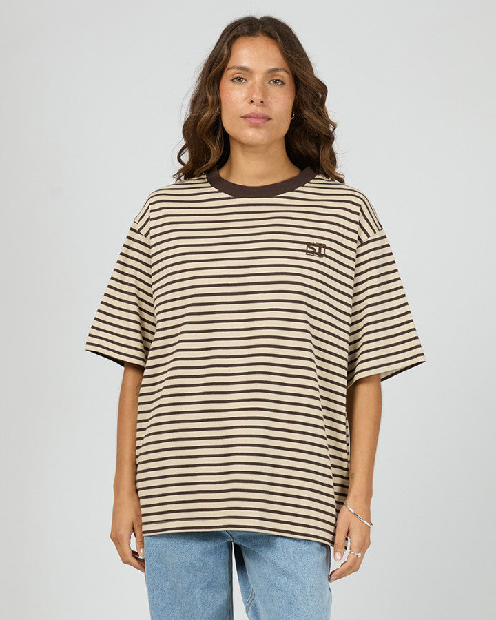 Foundation Stripe S/S Tee - Choc