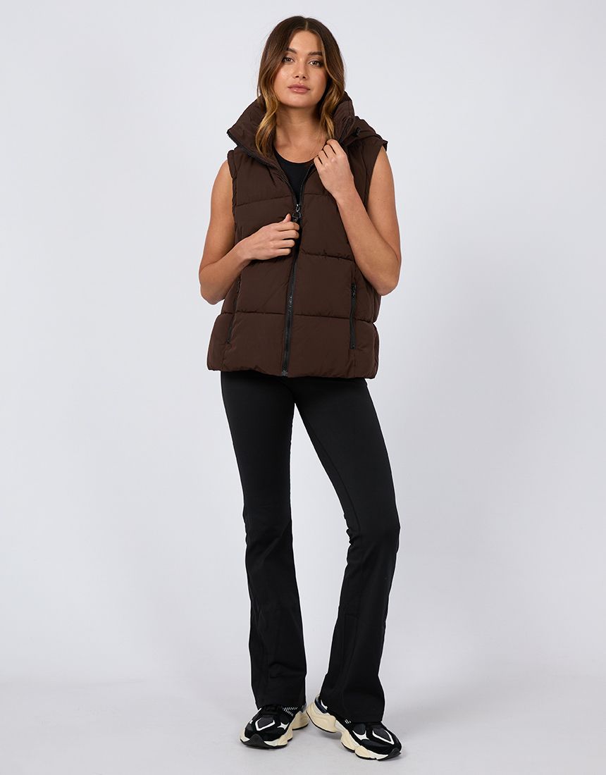 Remi Luxe Puffer Vest - Brown