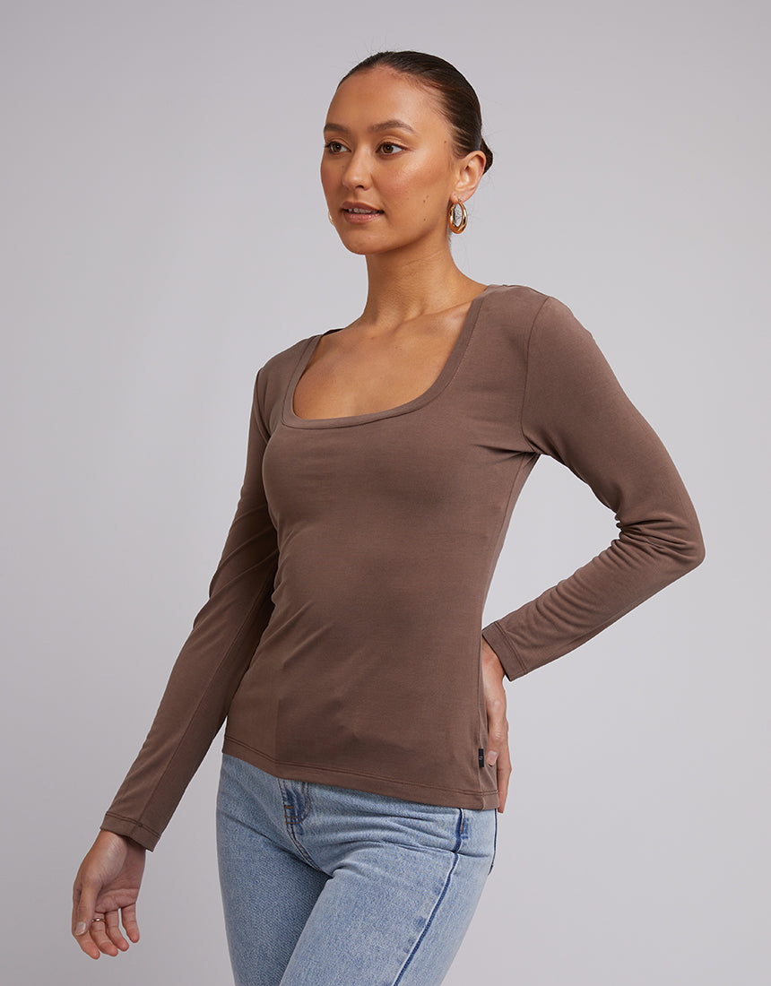Harper L/S Tee - Brown