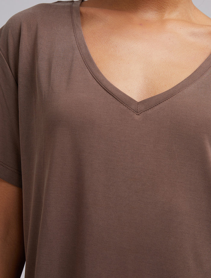 Harper Vee Tee - Brown