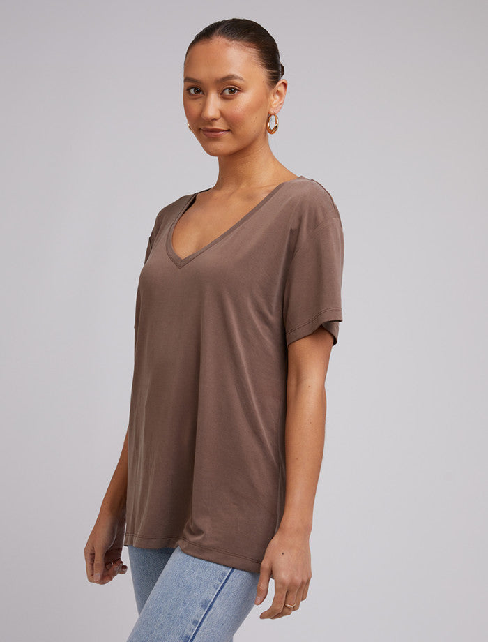 Harper Vee Tee - Brown