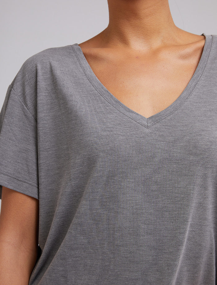 Harper Vee Tee - Grey Marle