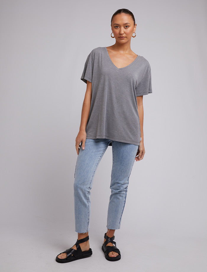 Harper Vee Tee - Grey Marle