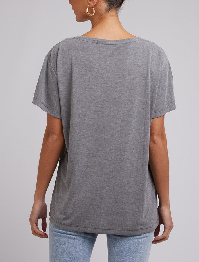 Harper Vee Tee - Grey Marle