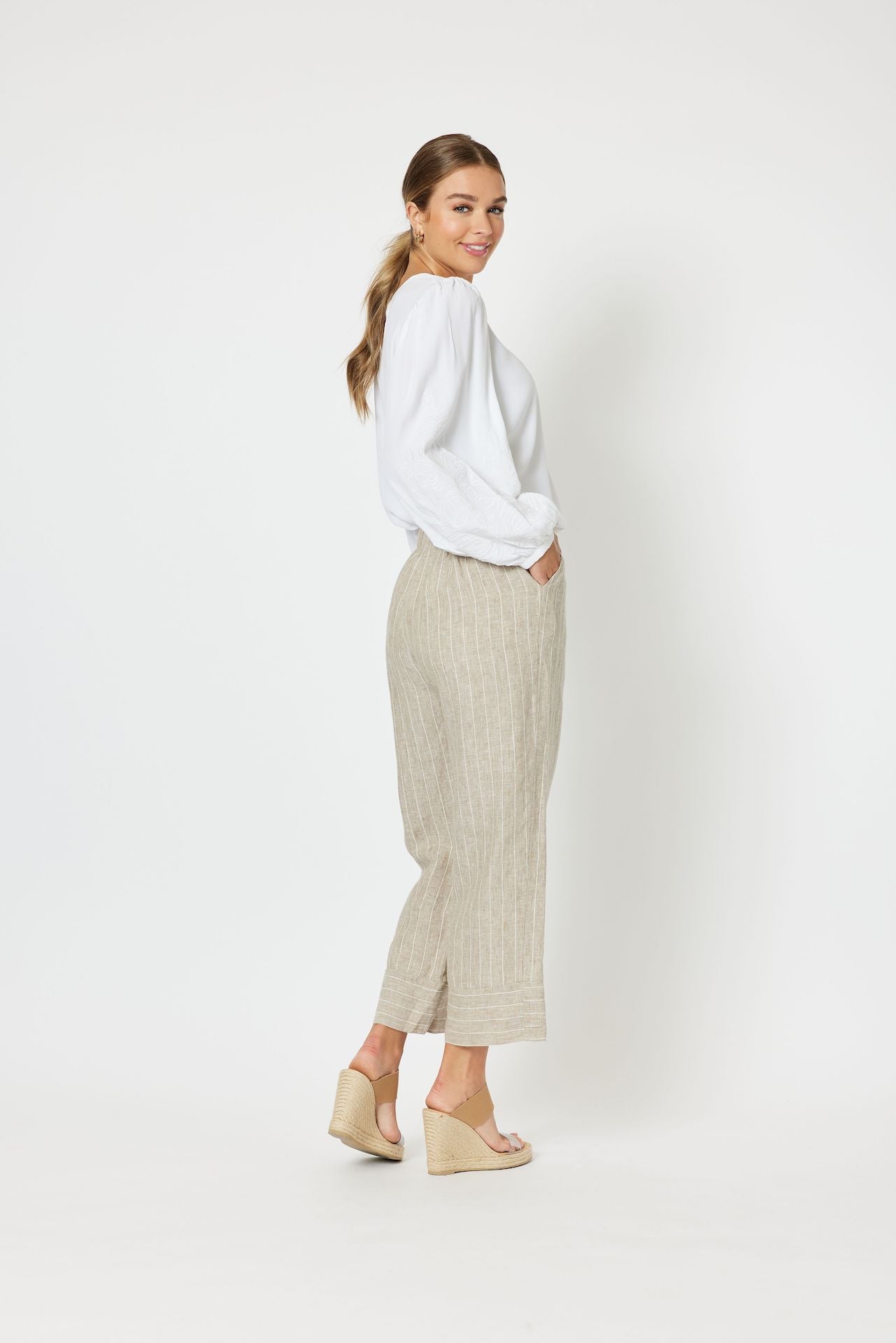 Marseille Stripe Linen Pants