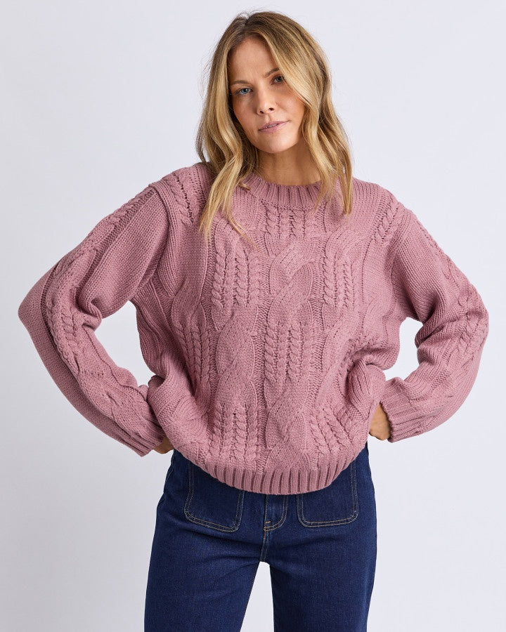 Josie Knit Crew - Deep Rose