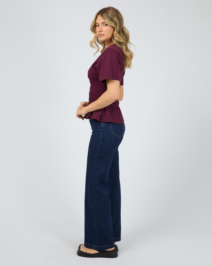 Lipa Ruched Top - Wine