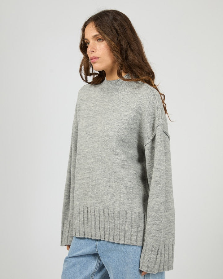 Lotus Knit Jumper - Grey Marle