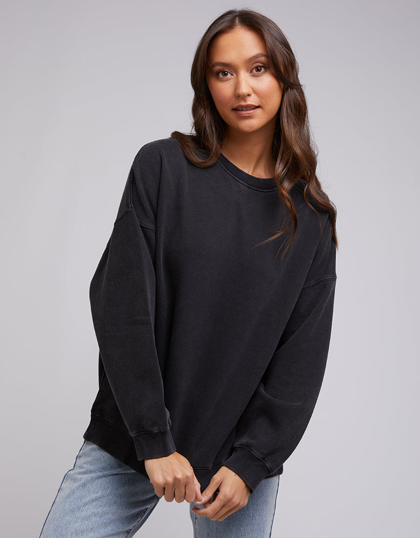 Oversized Crew - Washed Black