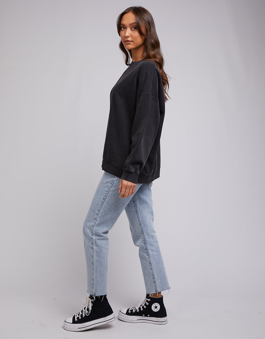 Oversized Crew - Washed Black