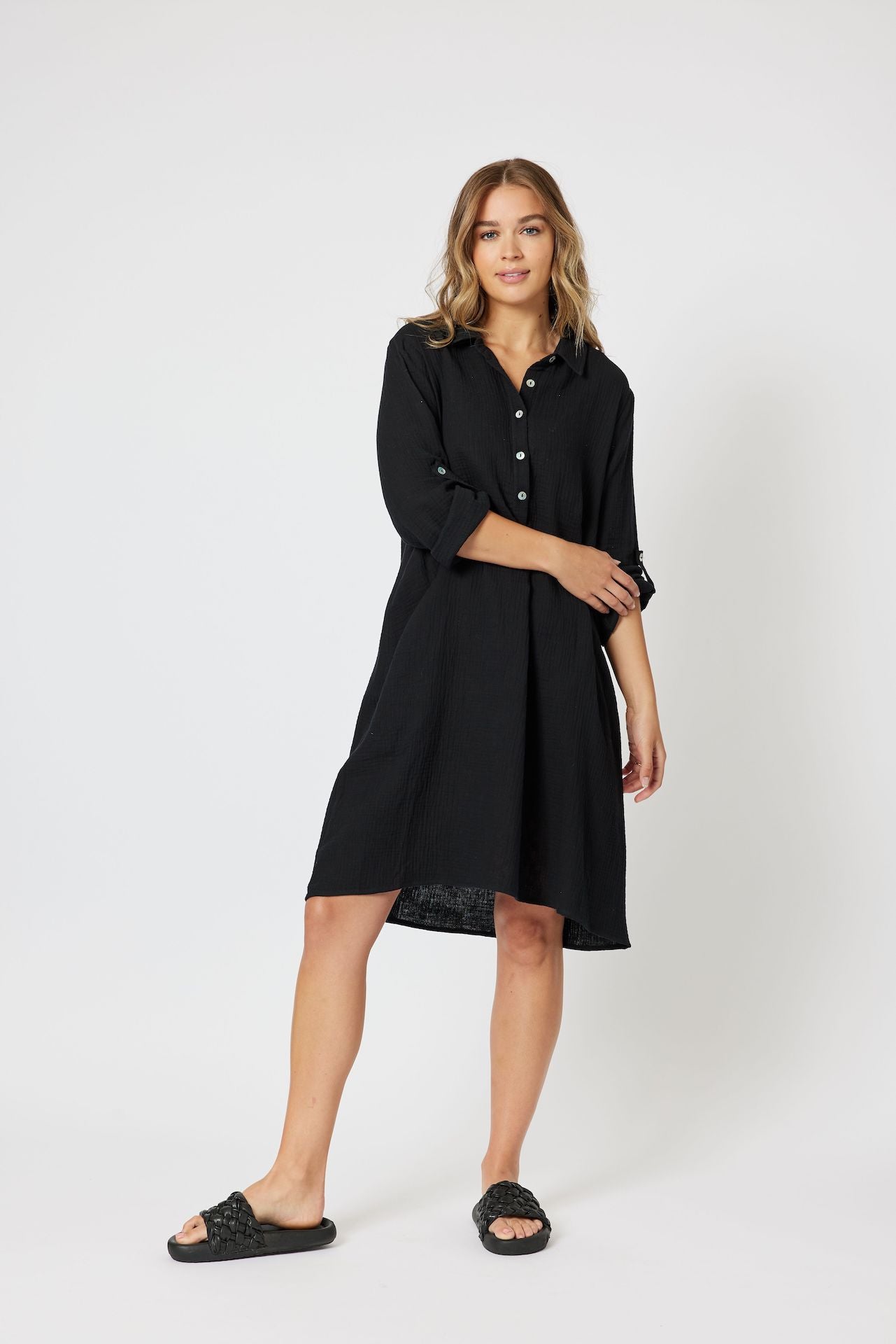 Byron Cotton Dress - Black