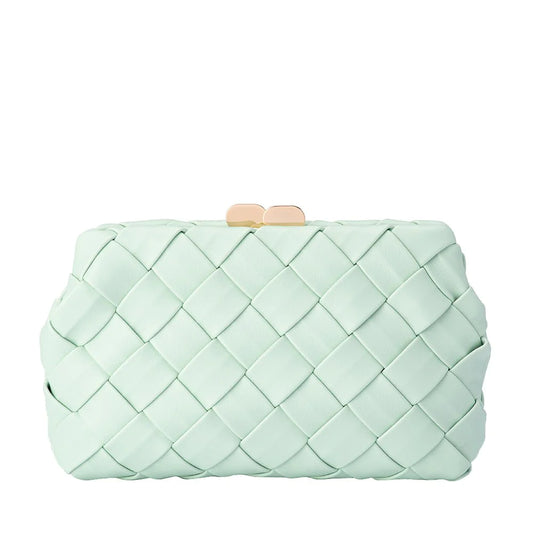 QUINN Woven Clutch - Mint