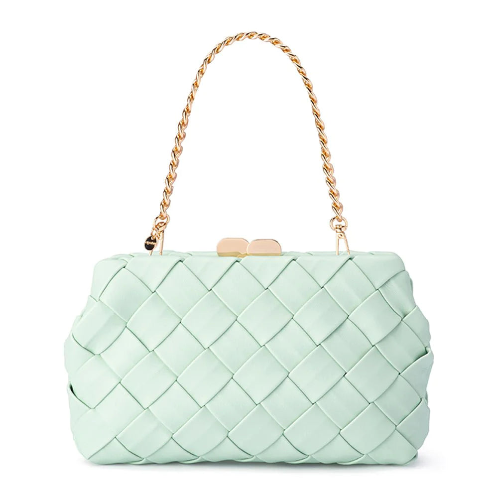 QUINN Woven Clutch - Mint