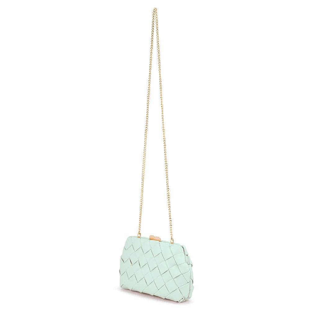 QUINN Woven Clutch - Mint