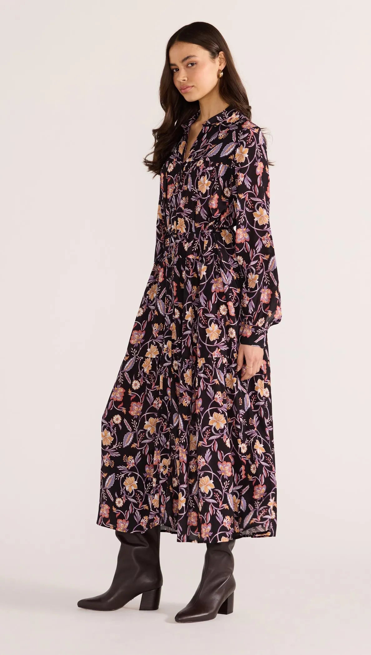 Regal Long Sleeve Midi Dress