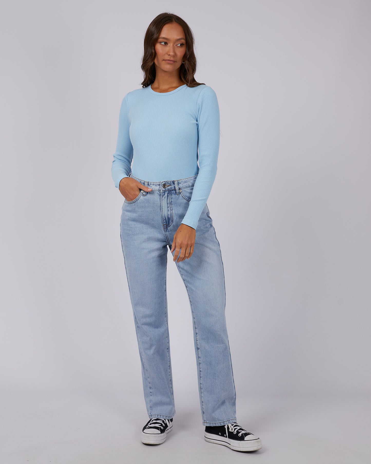Rib long sleeve - Sky
