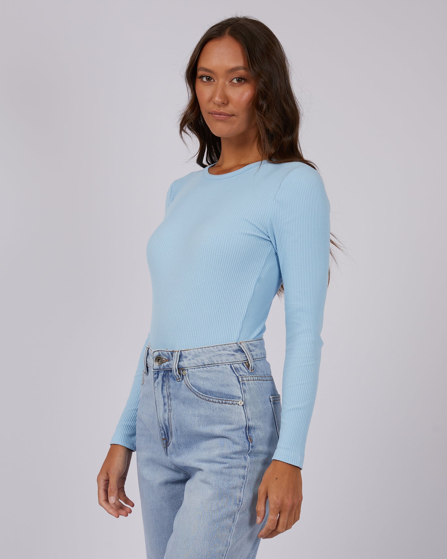 Rib long sleeve - Sky