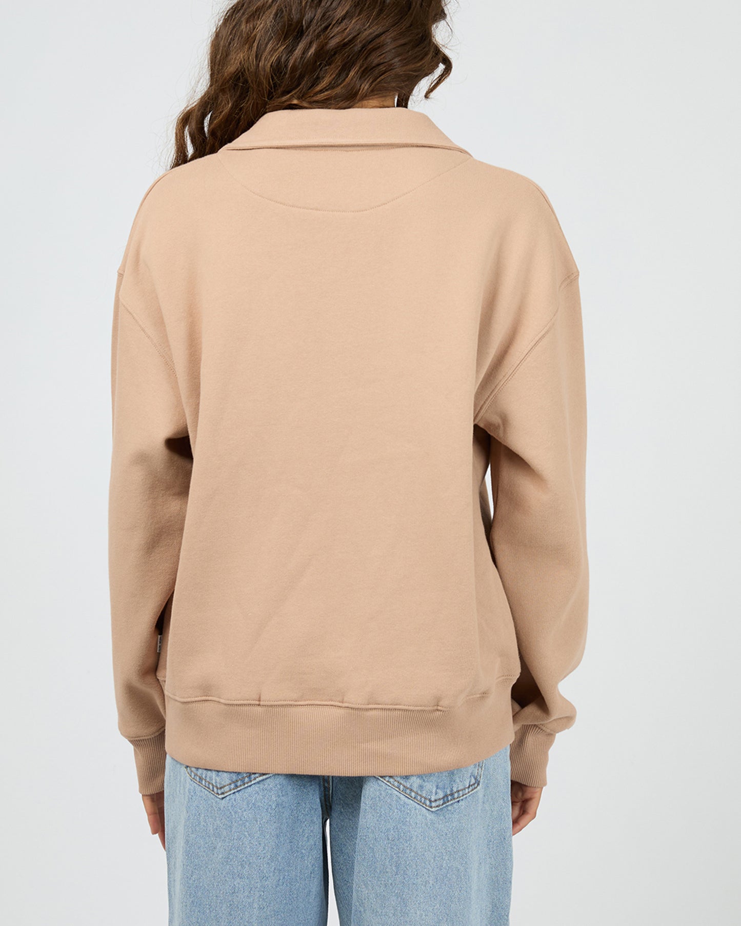 Silent Luxe 1/4 Zip Crew - Taupe