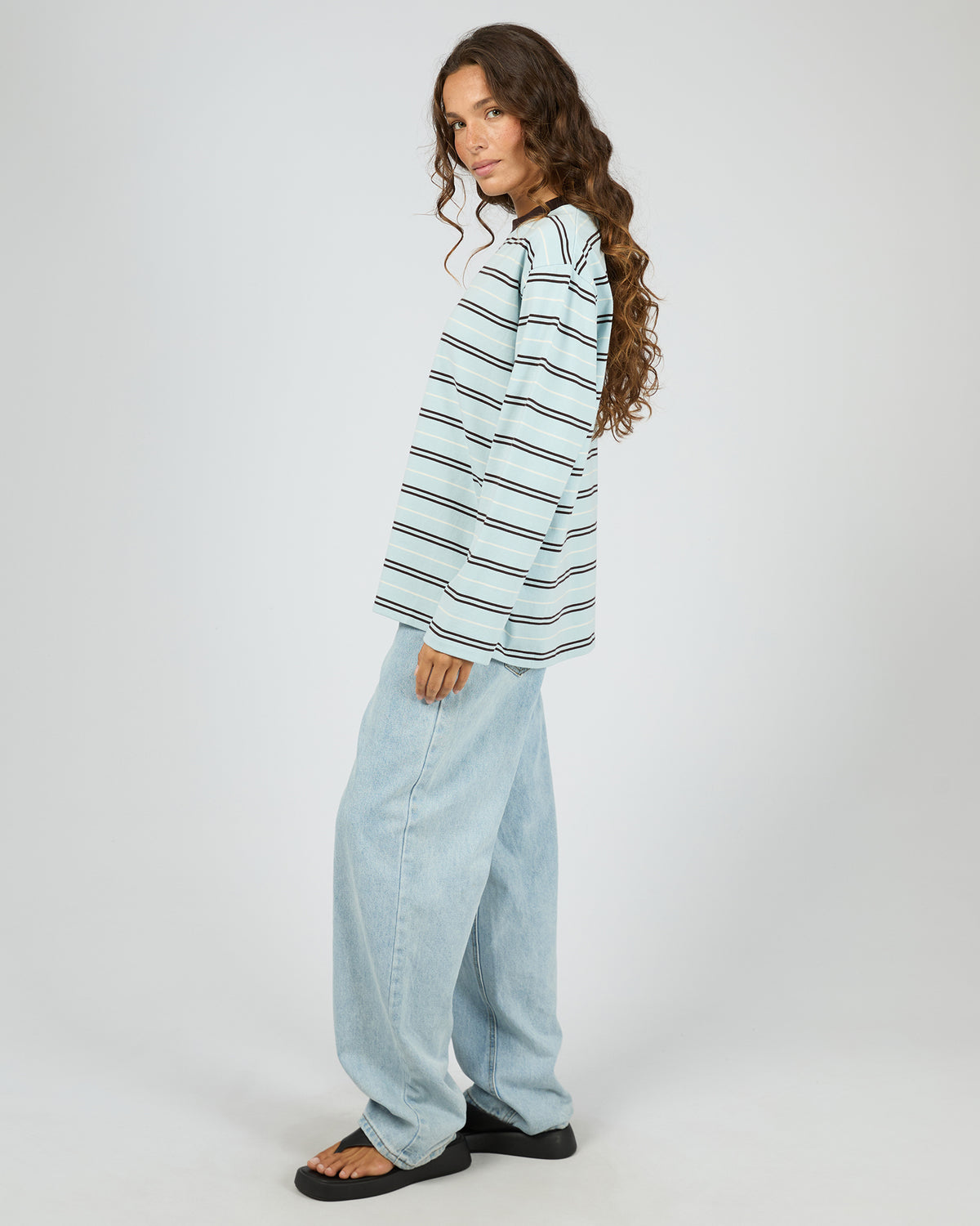 Stripe Long Sleeve Tee - Light Blue