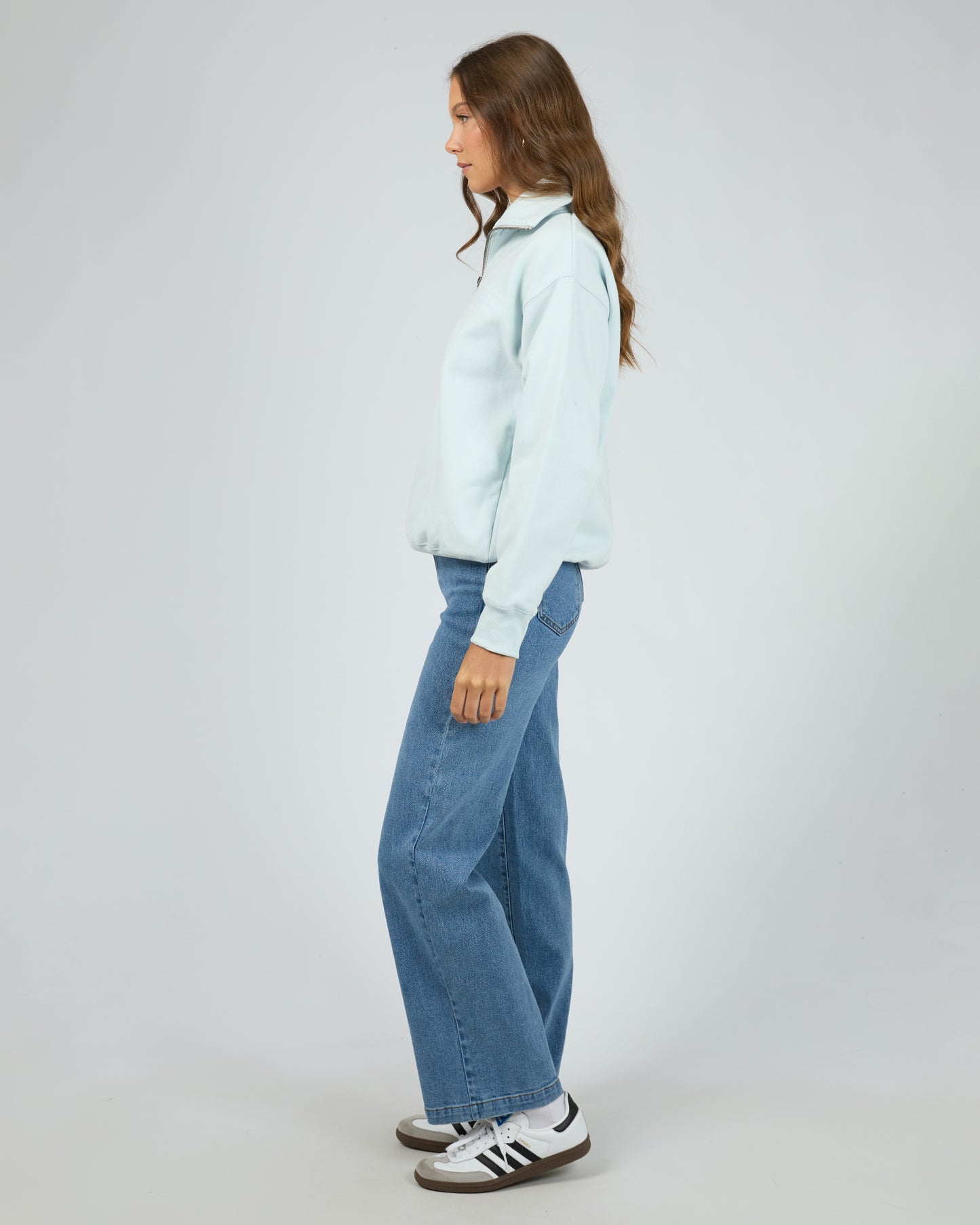Studio Relaxed 1/4 Zip - Cloud