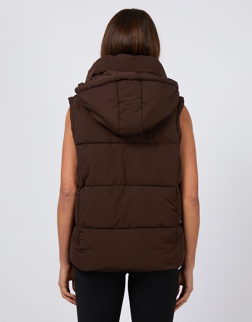 Remi Luxe Puffer Vest - Brown