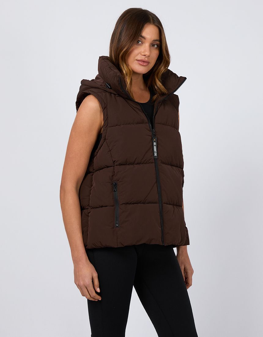 Remi Luxe Puffer Vest - Brown
