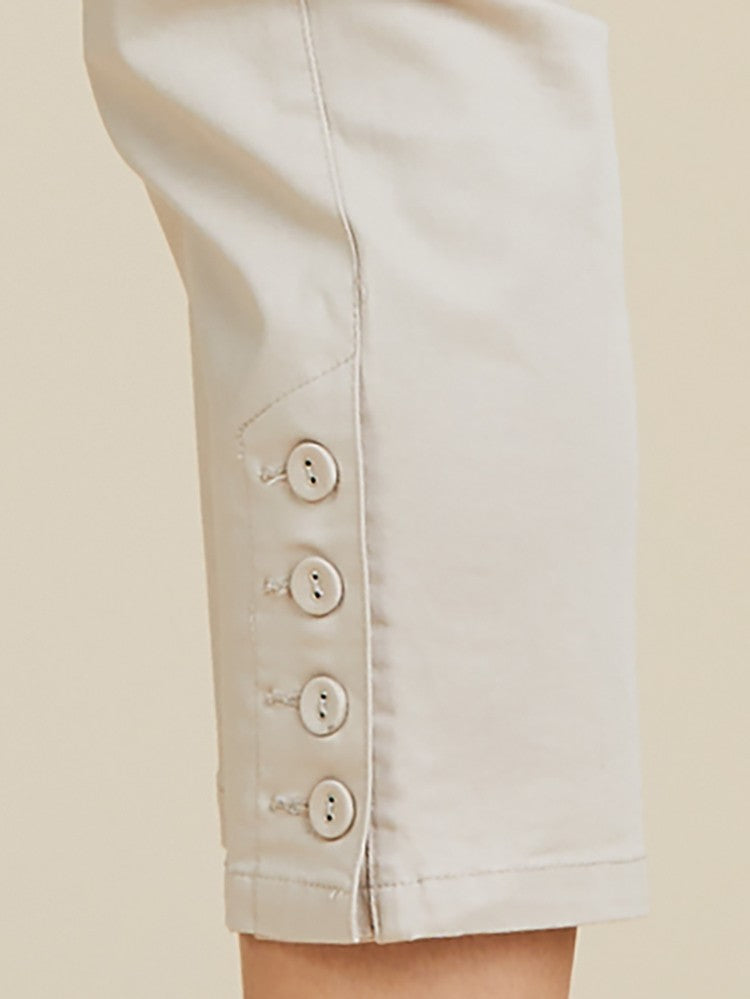Stretch Twill Cropped Pant - Natural