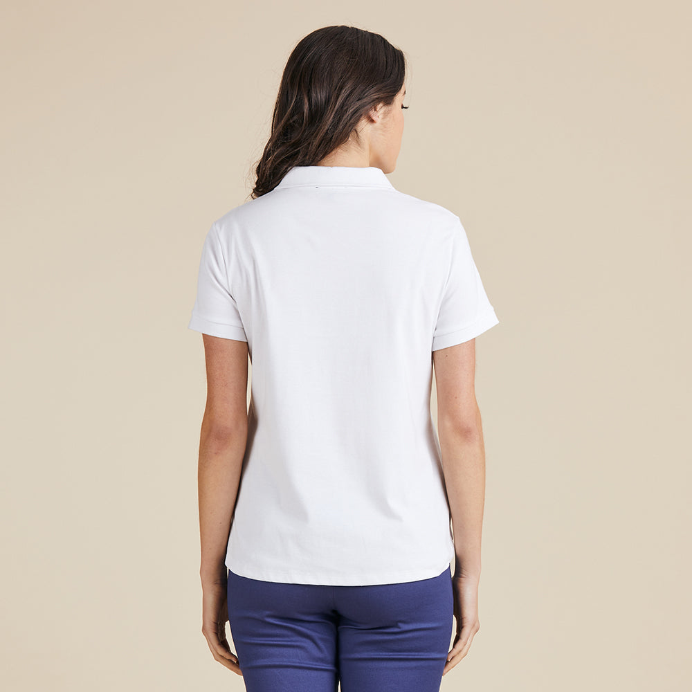 Cotton Polo Top - White