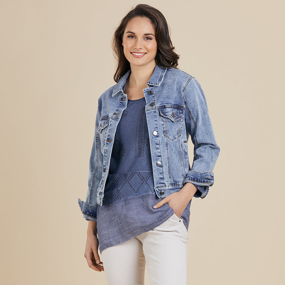 Rose denim deals jacket womens