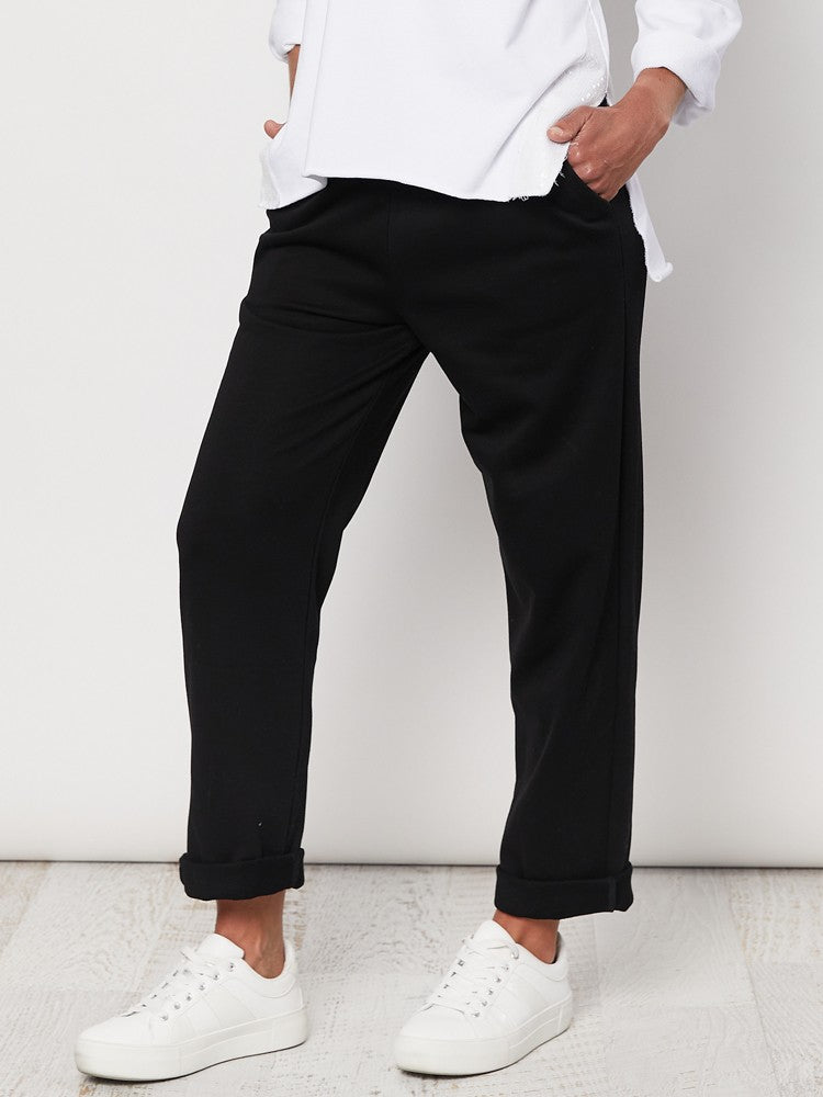 Cotton Track Pant - Black
