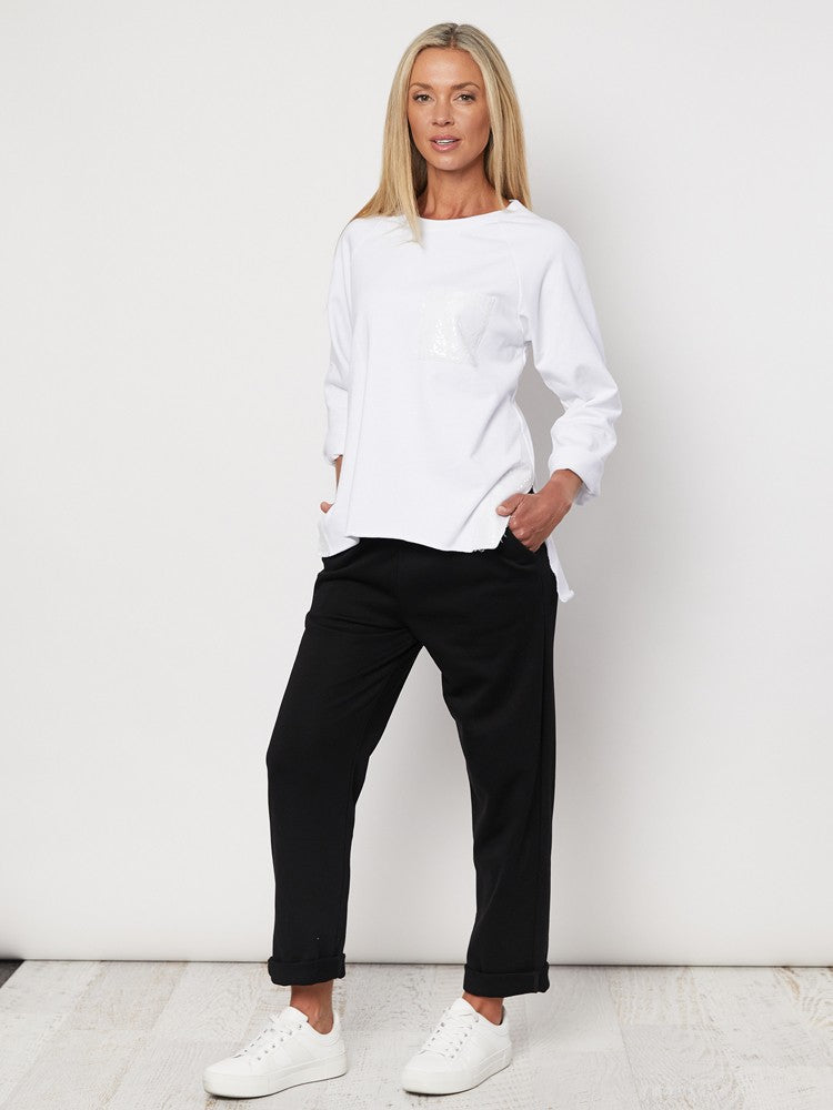Cotton Track Pant - Black