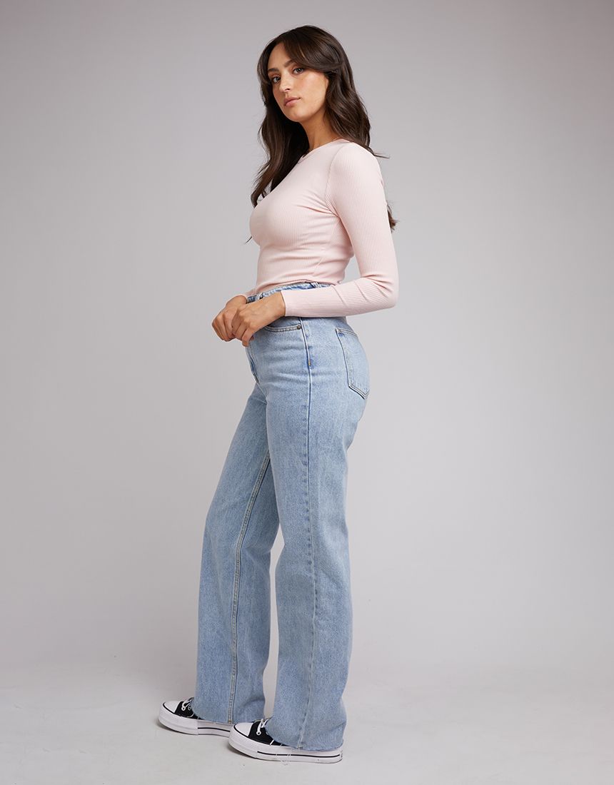 Eve Rib Baby Long Sleeve Tee - Pale Pink